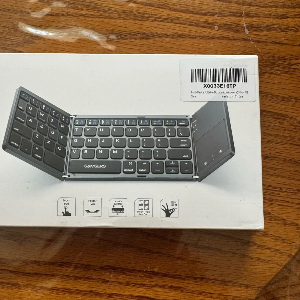 Foldable Bluetooth Keyboard, Folding Portable Wireless Keyboard with Touchpad